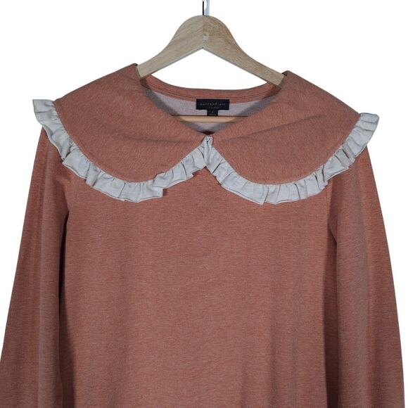 Current Air Womens Ruffle Collar Sweatshirt Small Preppy Vintage Soft Balletcore - Picture 4 of 13